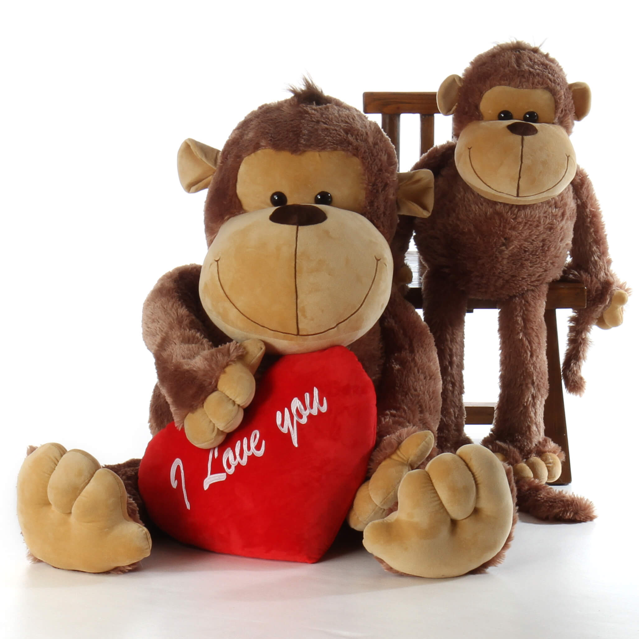 stuffed monkey with heart