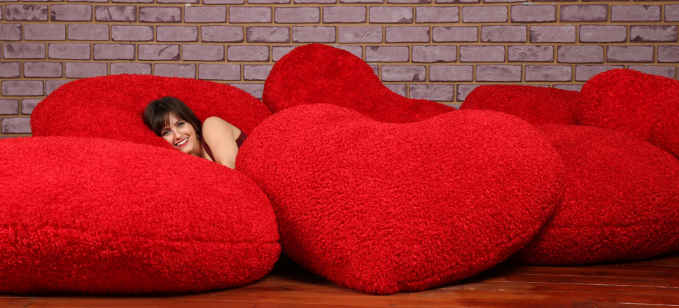 56in Enormous Red Plush Heart Body Pillow