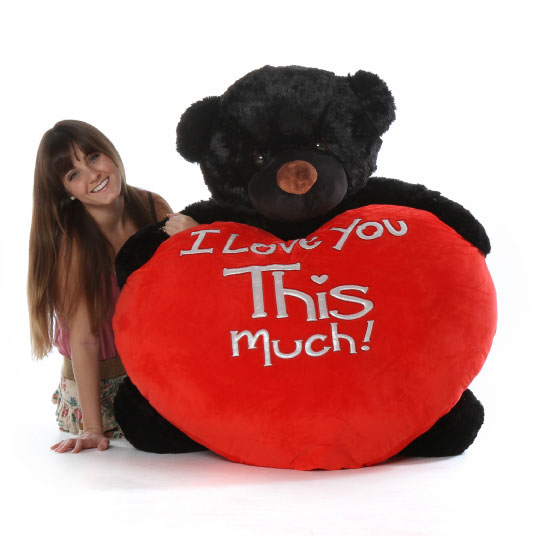 black and red teddy bear