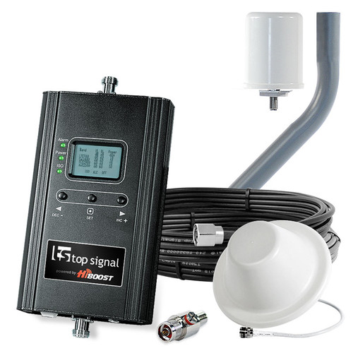 Top Signal HiBoost 4K Cell Phone Signal Booster with 1 Antenna TS542011 (50 Ohm): Kit Top Signal HiBoost 4K Cell Phone Signal Booster with 1 Antenna TS542011 (50 Ohm): Kit