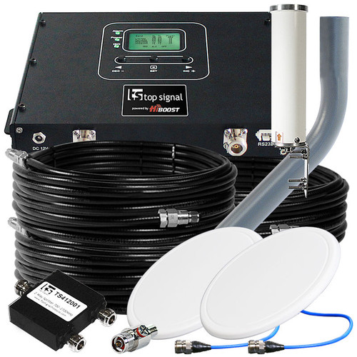 Top Signal 2X HiBoost 20K Pro Cell Phone Signal Booster with 2 Antennas TS545021 (50 Ohm): Kit Top Signal 2X HiBoost 20K Pro Cell Phone Signal Booster with 2 Antennas TS545021 (50 Ohm): Kit
