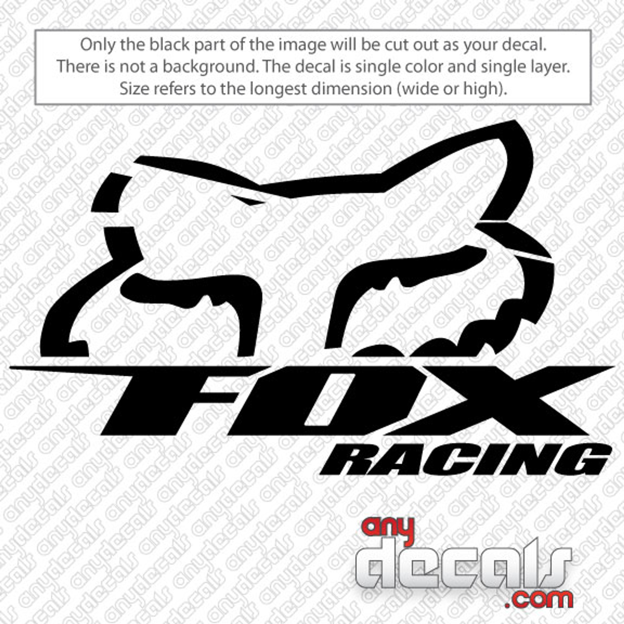 motocross car decals fox racing car decal anydecals com