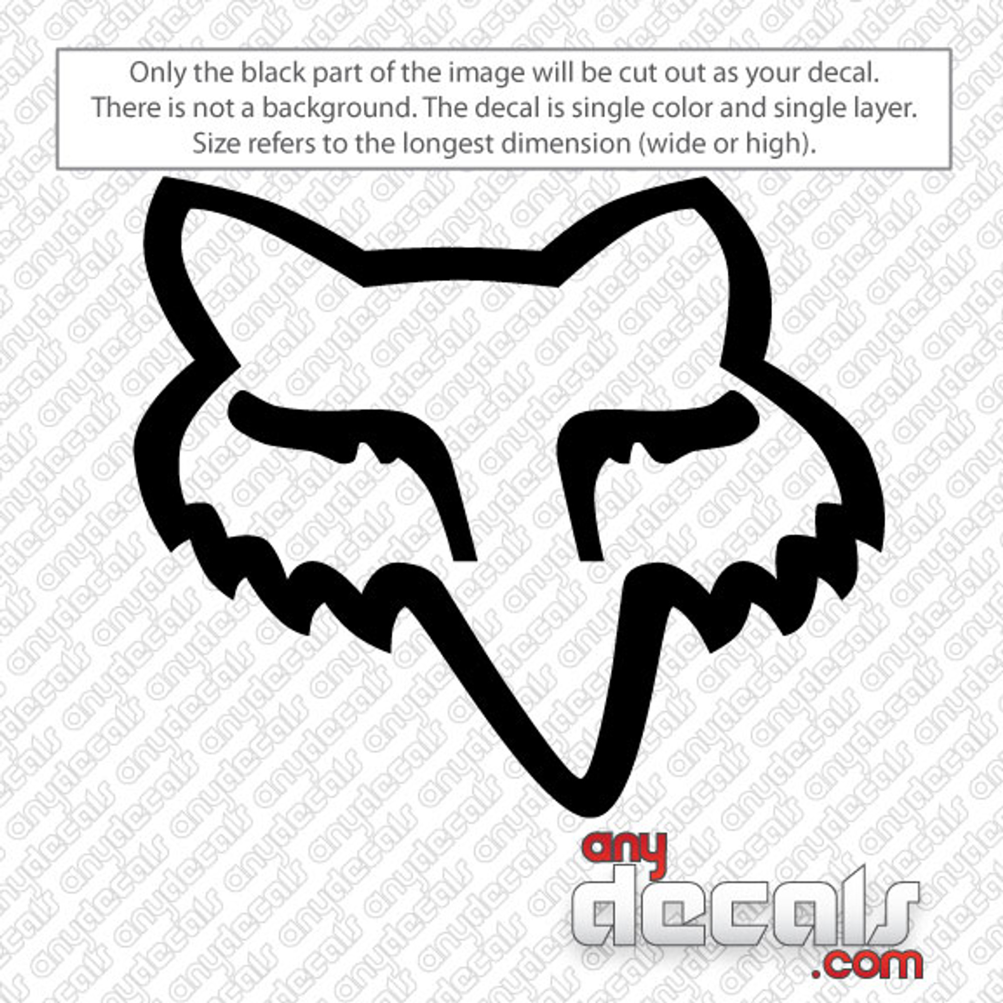 motocross car decals fox racing fox head car decal anydecals com