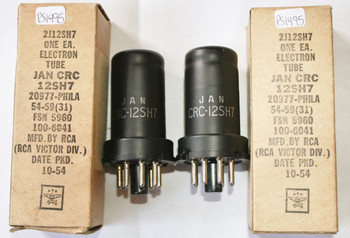 NOS NIB Date Matched Pair RCA USA JAN-CRC-12SH7 Metal Vacuum Tube 100%+ NOS NIB Date Matched Pair RCA USA JAN-CRC-12SH7 Metal Vacuum Tube 100%+