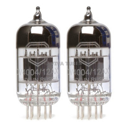 New Gain Matched Pair (2) Mullard Reissue CV4004 / 12AX7 Low Noise Vacuum Tubes