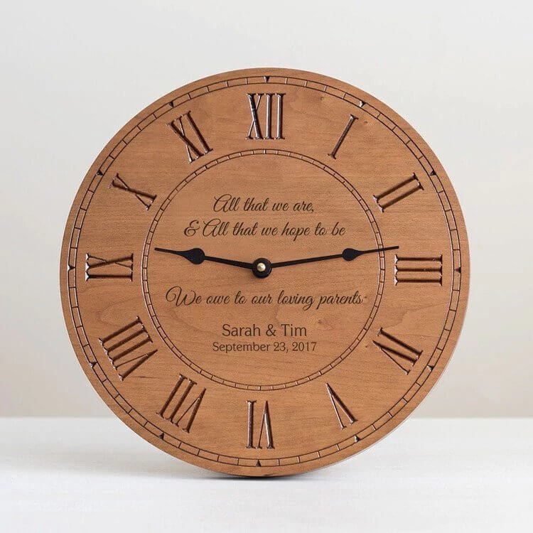 Personalized Parents of the Bride & Groom Clock