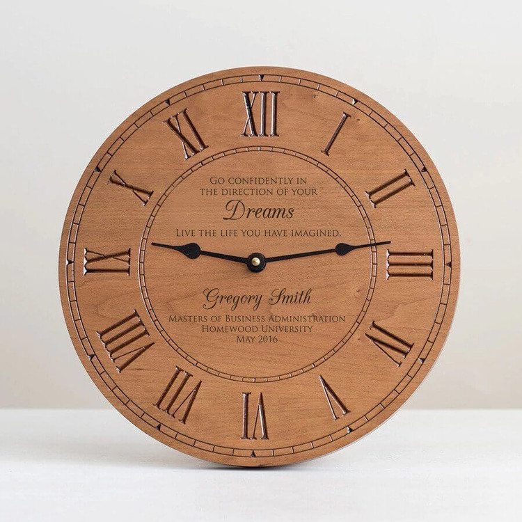 Personalized Graduation Wood Clock