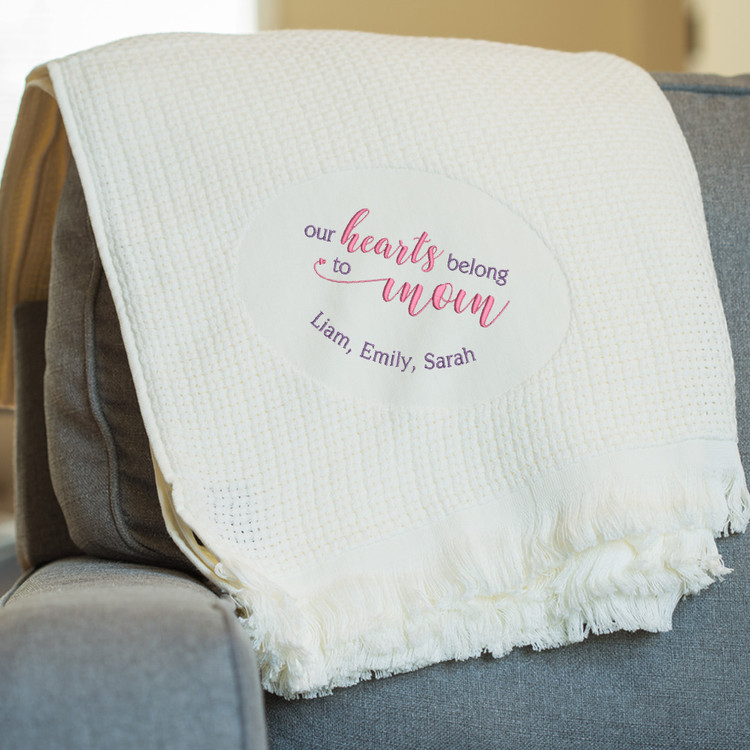 Embroidered Personalized Mom Blanket