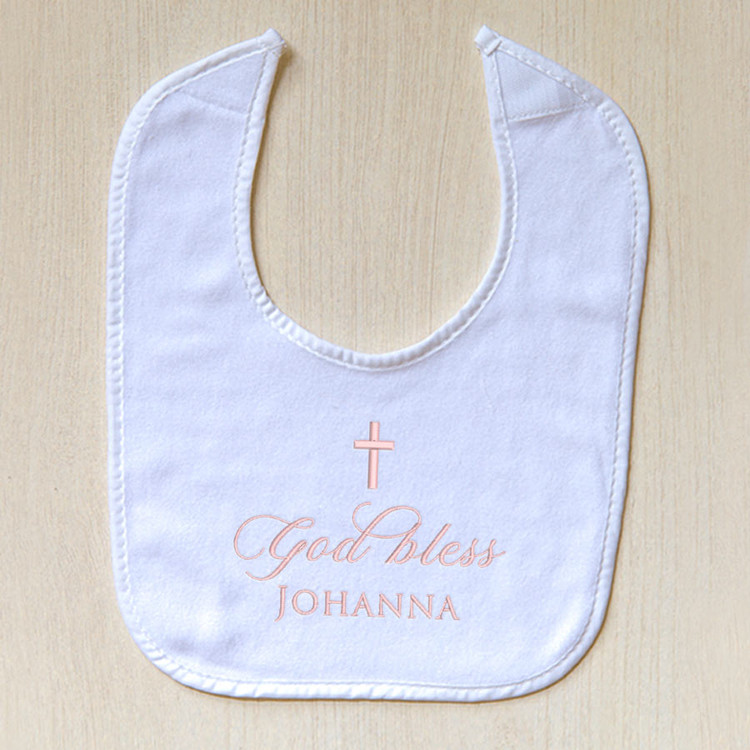 Embroidered Baptism Baby Bib