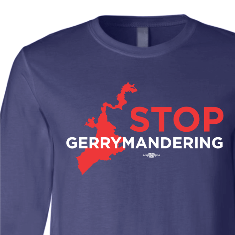 Stop Gerrymandering (Navy Long-Sleeve Tee)