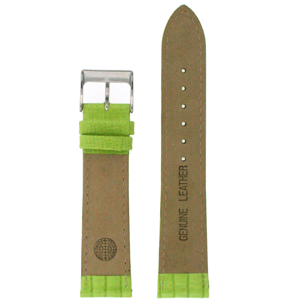 Lime Green Lizard Watch Band Patent Leather TechSwiss Watch Straps