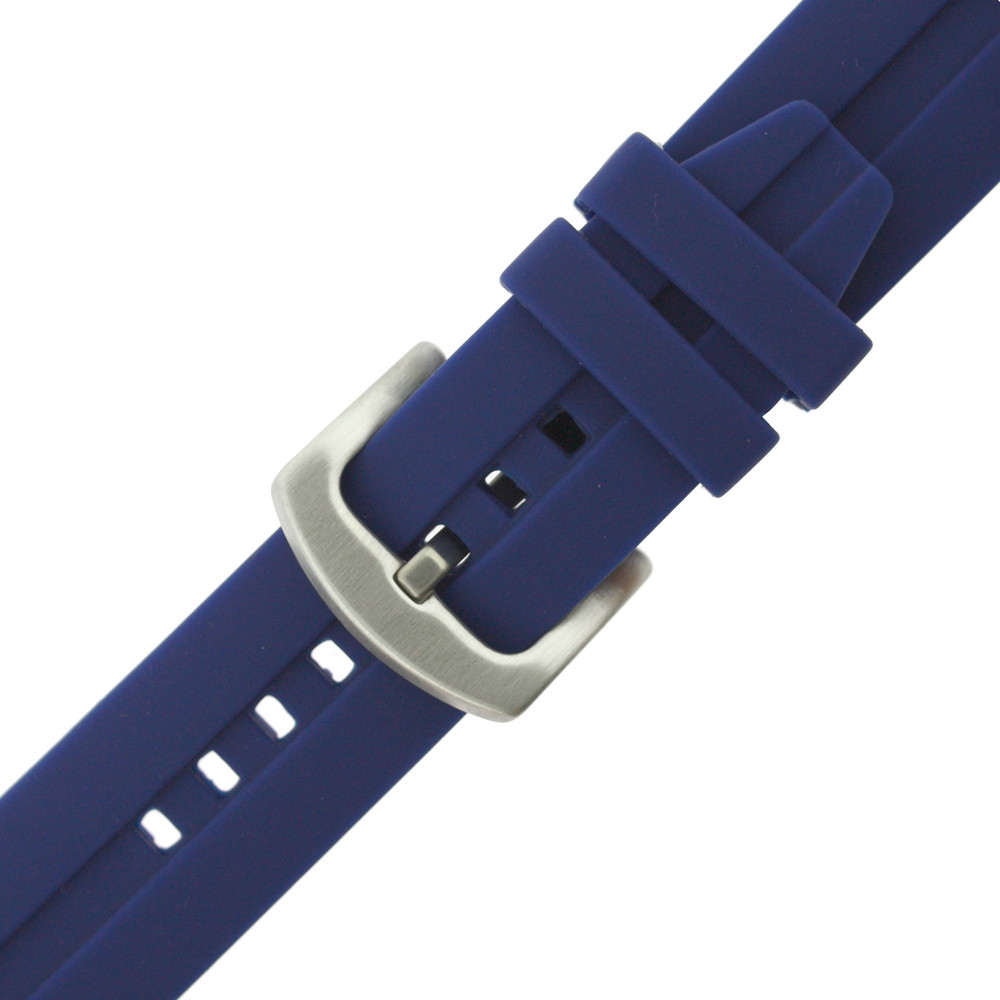 22mm Navy Blue Silicone Watch Band TechSwiss 22mm Navy Blue Rubber Watch Strap