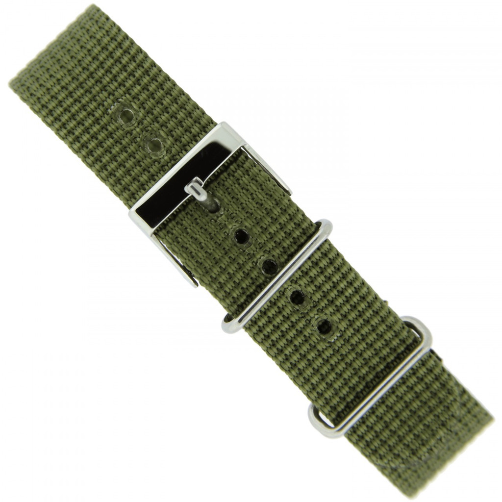 Olive Green 20mm Military Style Nylon Watch Band | TechSwiss