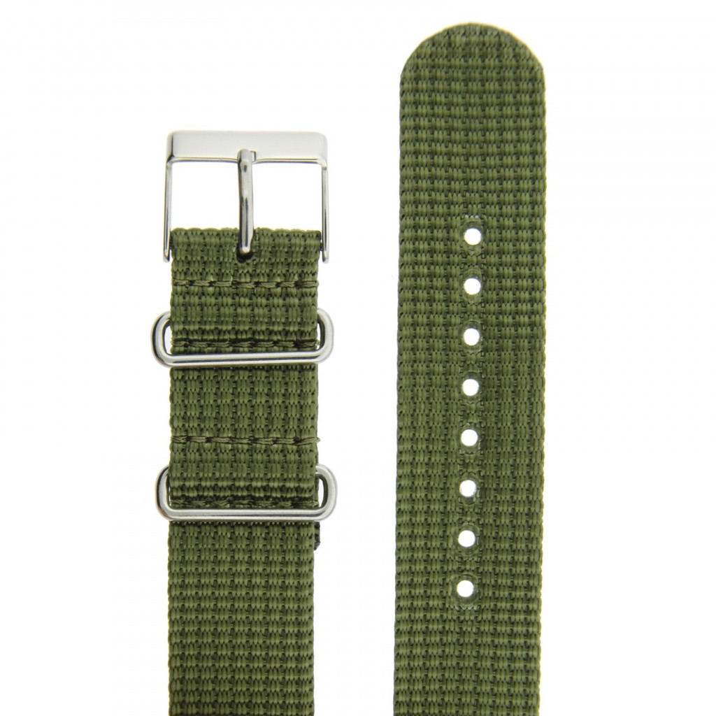 Olive Green 20mm Military Style Nylon Watch Band | TechSwiss