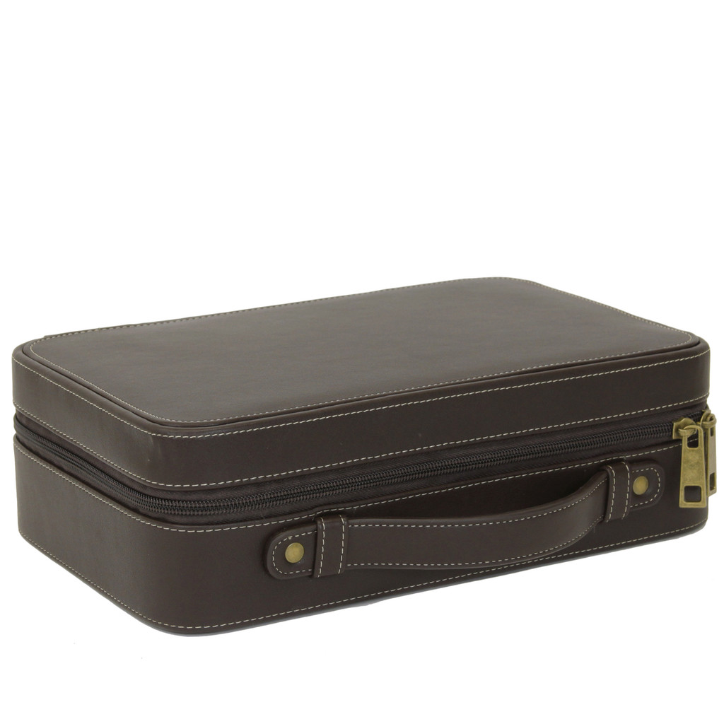 Brown Leather Watch Briefcase Mens Organizers & Storage TechSwiss