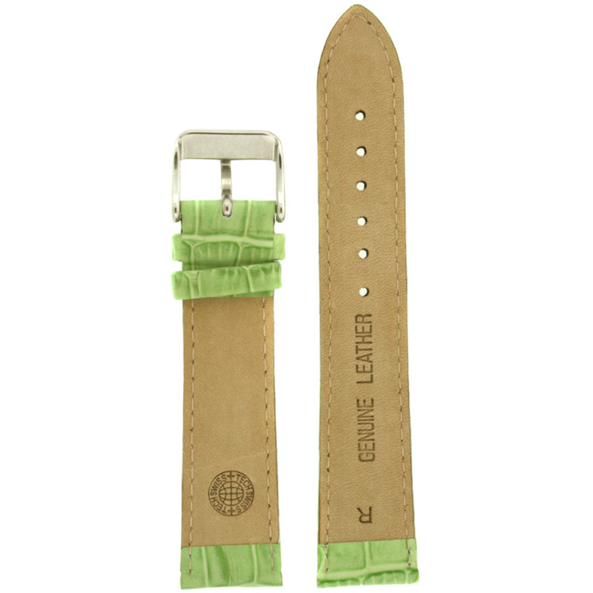 Lime Green Alligator Grain Leather Watch Band Leather Replacement Strap