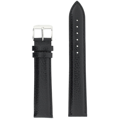 Black Long Leather Watch Band | Long Calfskin Watch Straps | TechSwiss LEA1680 | Main