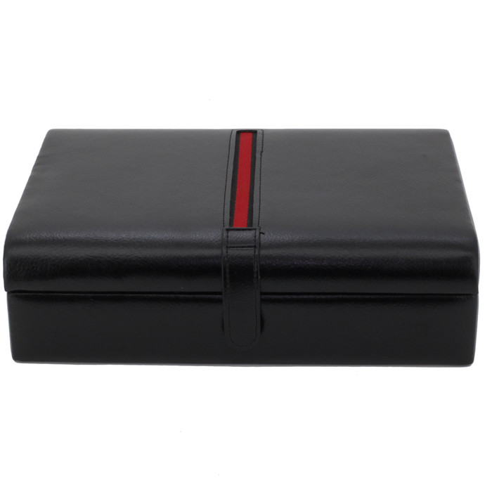 Mens Luxury Dresser Top Valets Stylish Watch Sungl Livorno Black Striped Valet Case