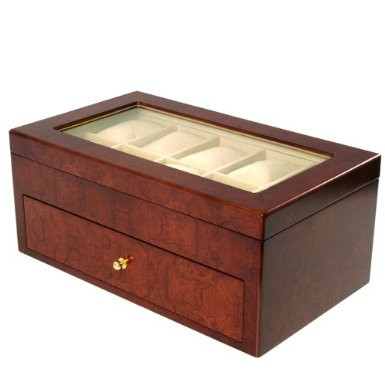 Large Watch Box in Matte Burlwood | Store 20 Watches | TechSwiss