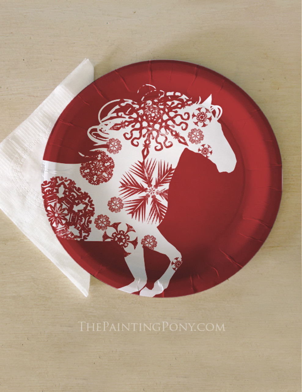Christmas Snowflake Horse Paper Party Plates (8 pk) - The Painting Pony Christmas Snowflake Horse Paper Party Plates (8 pk) - The Painting Pony
