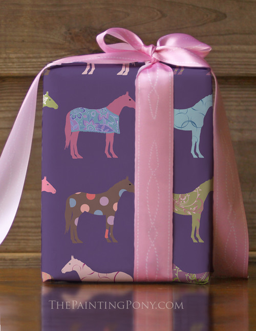 Horse Themed Birthday Gift Wrapping Paper The Painting Pony