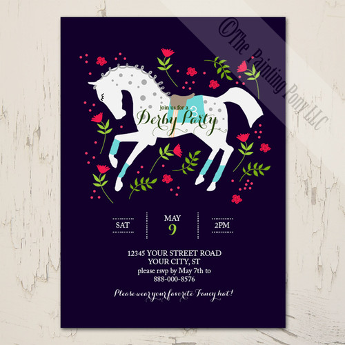 whimsical race horse derby party equestrian invitation 10 lunch invitation cards
