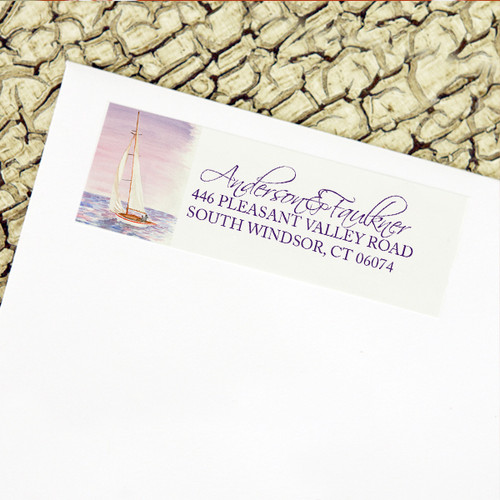 sail boat watercolor nautical wedding return address labels the