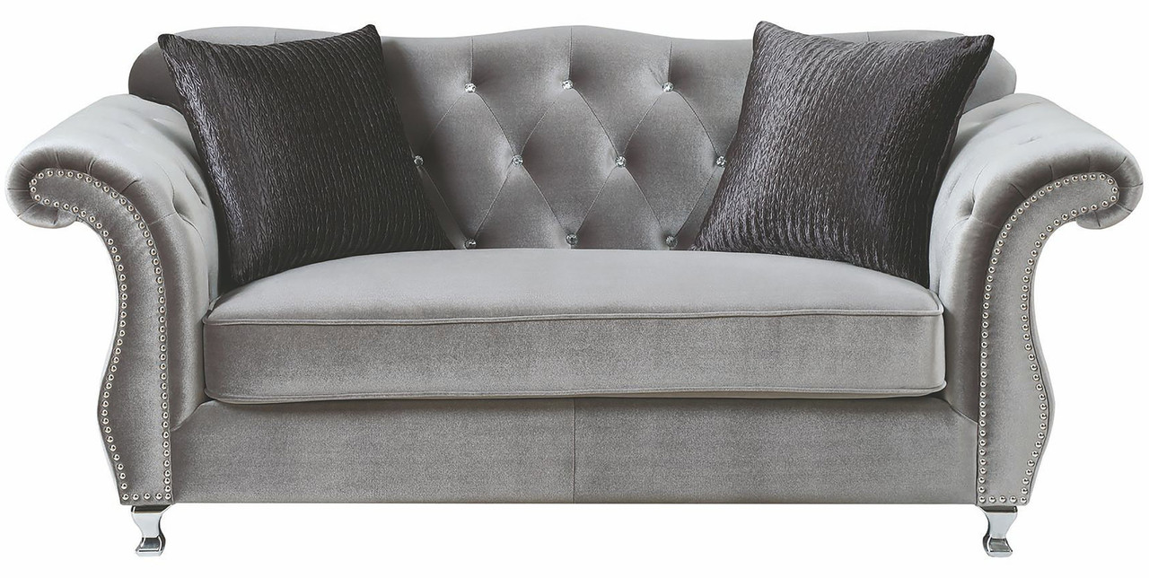 velvet tufted loveseat furniture lanah silver velvet tufted sofa loveseat cb furniture velvet tufted loveseat furniture lanah silver velvet tufted sofa loveseat cb furniture