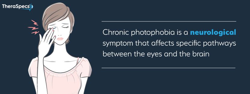 Chronic photophobia is a neurological symptom that affects the eyes and brain Chronic photophobia, neurological symptom, fact