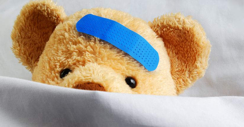 Teddy bear mimicking childhood migraine