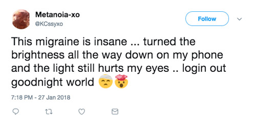 Twitter and light sensitivity