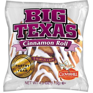 Cloverhill, Big Texas Cinnamon Roll, Individually Wrapped, 4.0 oz. (12 Count) Cloverhill, Big Texas Cinnamon Roll, Individually Wrapped, 4.0 oz. (12 Count)