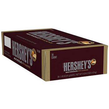 Hershey's, Milk Chocolate Bar with Almonds, 1.45 oz. (36 Count) Hershey's, Milk Chocolate Bar with Almonds, 1.45 oz. (36 Count)