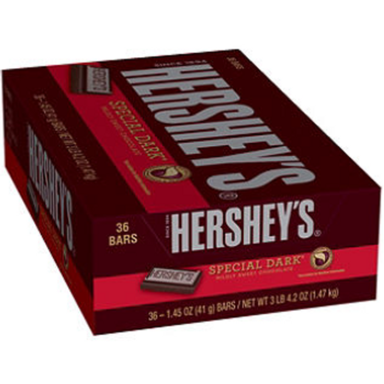 Hershey's, Special Dark Mildly Sweet Chocolate Bar, 1.45 oz. (36 Count) Hershey's, Special Dark Mildly Sweet Chocolate Bar, 1.45 oz. (36 Count)