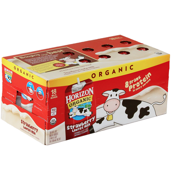 Horizon Organic, Lowfat Strawberry Milk, 8 oz. Carton (18 Count Case) Horizon Organic, Lowfat Strawberry Milk, 8 oz. Carton (18 Count Case)