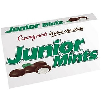 Junior Mints, Creamy Mints in Pure Chocolate, 4 oz. Theater Box (1 Count) Junior Mints, Creamy Mints in Pure Chocolate, 4 oz. Theater Box (1 Count)