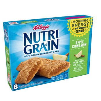 Kellogg's, Nutri-Grain Cereal Bar, Apple Cinnamon, 1.3 oz. Bars (8 Count) Kellogg's, Nutri-Grain Cereal Bar, Apple Cinnamon, 1.3 oz. Bars (8 Count)