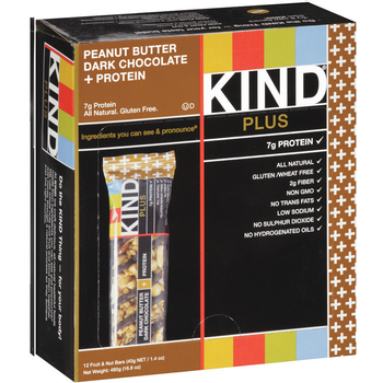KIND PLUS, Peanut Butter Dark Chocolate + Protein, 1.4 oz. Bars (12 Count) KIND PLUS, Peanut Butter Dark Chocolate + Protein, 1.4 oz. Bars (12 Count)