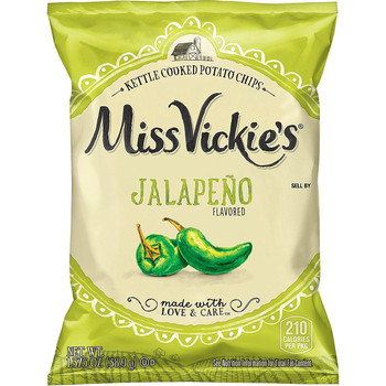 Miss Vickie's, Hand Picked Jalapeno Kettle Cooked Potato Chips, 1.375 oz. Bag (1 Count) Miss Vickie's, Hand Picked Jalapeno Kettle Cooked Potato Chips, 1.375 oz. Bag (1 Count)
