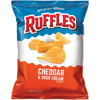 Ruffles Brand Cheddar & Sour Cream, 1.5 oz. Bag (1 Count) Ruffles Brand Cheddar & Sour Cream, 1.5 oz. Bag (1 Count)