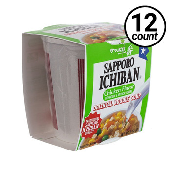 Sapporo Ichiban Soup, Chicken Noodle, 2.25 oz. Cups (12 Count) Sapporo Ichiban Soup, Chicken Noodle, 2.25 oz. Cups (12 Count)