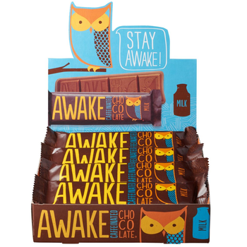 Awake Chocolate, Caffinated Chocolate Bar Milk Chocolate, 1.55 oz. Bar (12 Count) Awake Chocolate, Caffinated Chocolate Bar Milk Chocolate, 1.55 oz. Bar (12 Count)