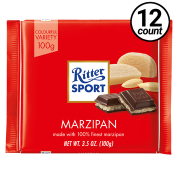 Ritter Sport, Dark Chocolate with Marzipan, 3.5 oz. (12 Count) Ritter Sport, Dark Chocolate with Marzipan, 3.5 oz. (12 Count)