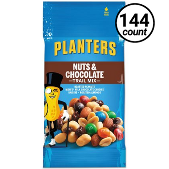 Planters Trail Mix, Nuts & Chocolate, 2 Oz Tube (Case of 144) Planters Trail Mix, Nuts & Chocolate, 2 Oz Tube (Case of 144)
