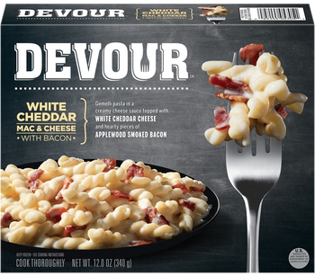Devour White Cheddar Mac & Cheese w/Bacon, 12 Oz (1 Count) Devour White Cheddar Mac & Cheese w/Bacon, 12 Oz (1 Count)