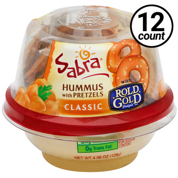 Sabra Hummus with Pretzels, Classic, Grab & Go, 4.56 Oz Cup (12 Count) Sabra Hummus with Pretzels, Classic, Grab & Go, 4.56 Oz Cup (12 Count)