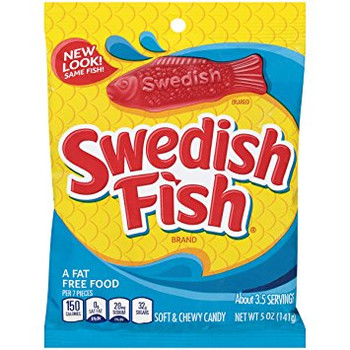 Swedish Fish, Soft and Chewy Candy, 5.0 oz. peg bag (1 count) Swedish Fish, Soft and Chewy Candy, 5.0 oz. peg bag (1 count)