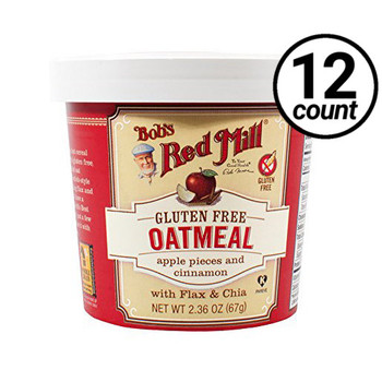 Bob's Red Mill, Apple Cinnamon Oatmeal, 2.36 oz. Cup (12 Count) Bob's Red Mill, Apple Cinnamon Oatmeal, 2.36 oz. Cup (12 Count)