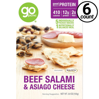 GoPicnic ready-to-eat meals, Classic Deli Meal, Salami+Cheese, 3.4 Oz Box (6 Count) GoPicnic ready-to-eat meals, Classic Deli Meal, Salami+Cheese, 3.4 Oz Box (6 Count)