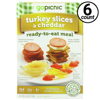 gopicnic ready-to-eat meals, Turkey Slices & Cheddar, 6 Oz Box (6 Count) gopicnic ready-to-eat meals, Turkey Slices & Cheddar, 6 Oz Box (6 Count)